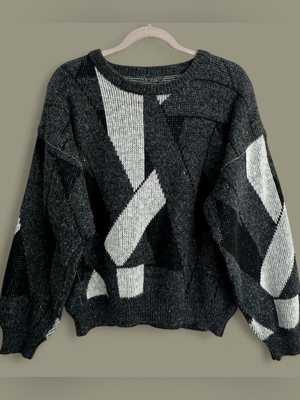 Vintage Abstract Geometric Knit Sweater